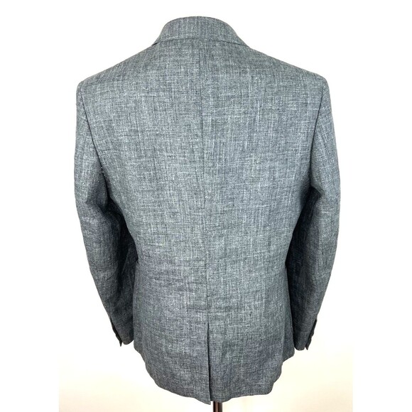 Banana Republic Mens 44R Gray Slim Fit Linen 2 Button Sport Coat Blazer Jacket - Picture 5 of 12